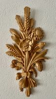 Holzschnitzerei Erntedank - Strauss Holzrelief Kunstwerk