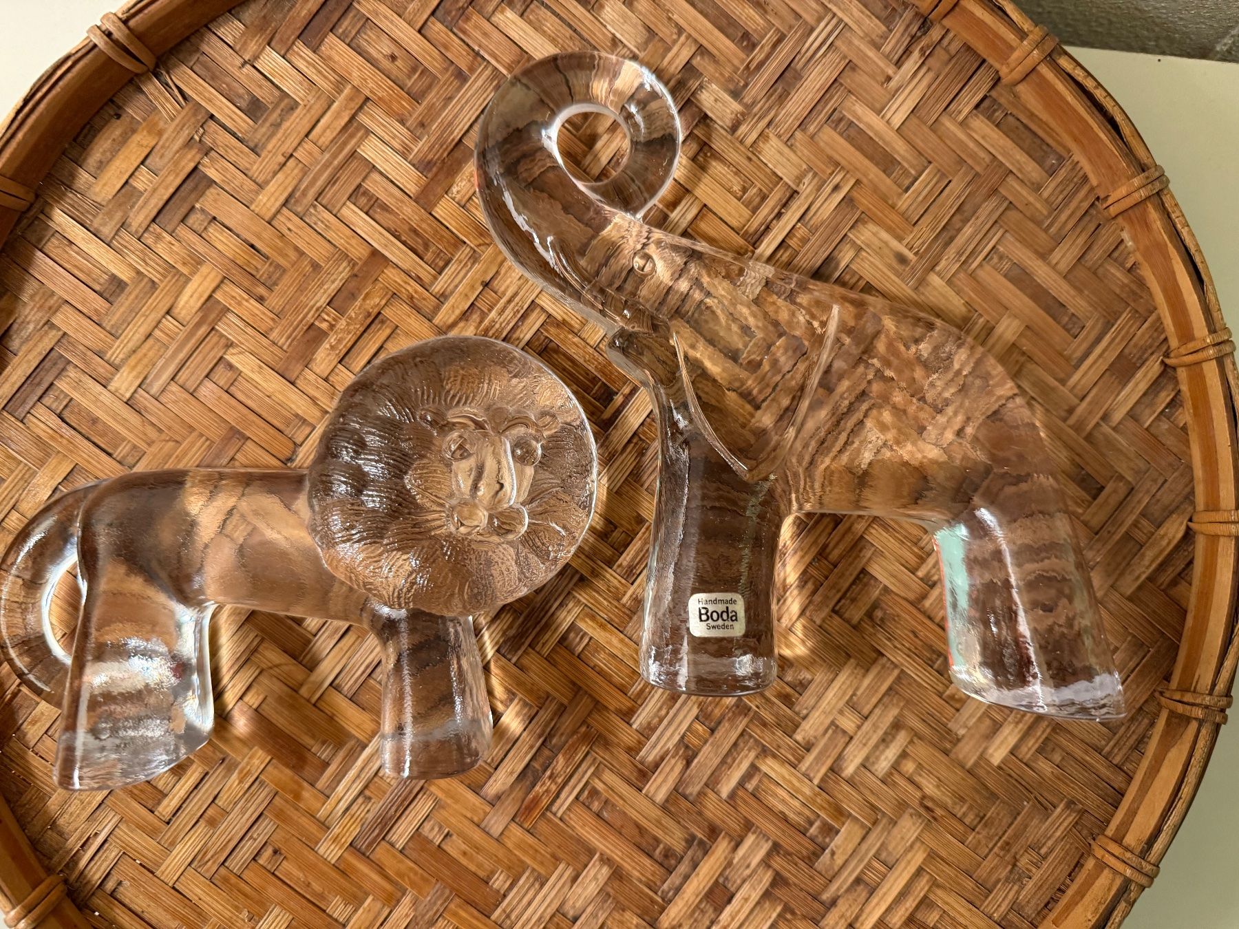Kosta Boda Statuette: Kosta Boda Löwe und Elefant – Usato da Rorbas venduto da tun_m7fz 3