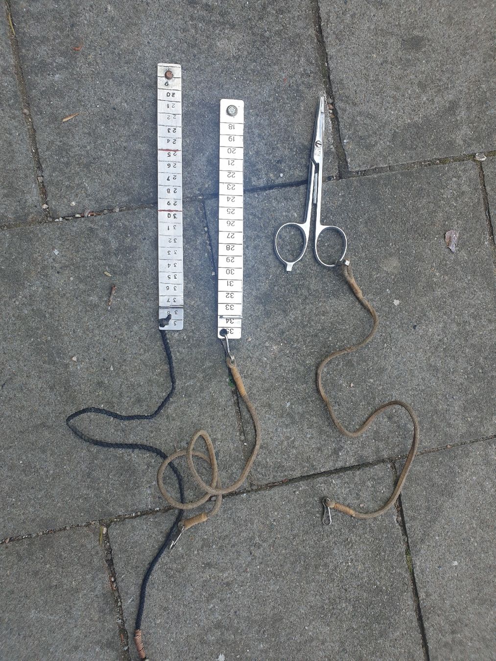 Angelruten: Fisch-Massband Set mit Schere, Top Zustand! – Gebraucht aus Mittelhäusern von krasty02