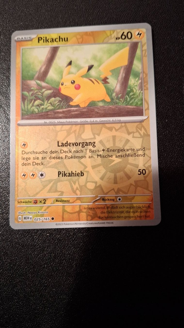 Pokémon Sammelbilder & Trading cards: *Pokémon Pikachu / Reverse-Holo* 025/165 – Neu (gemäss Beschreibung) aus Brütten von Sigimi