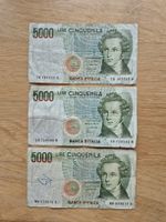 3x 5'000 Lire-Scheine - Sammlerstücke