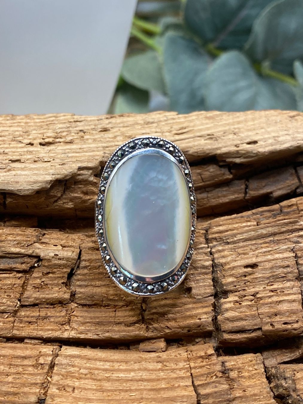 Ringe: Silber Ring mit Perlmutt – Neu (gemäss Beschreibung) aus Luzern von S.Kern01 1