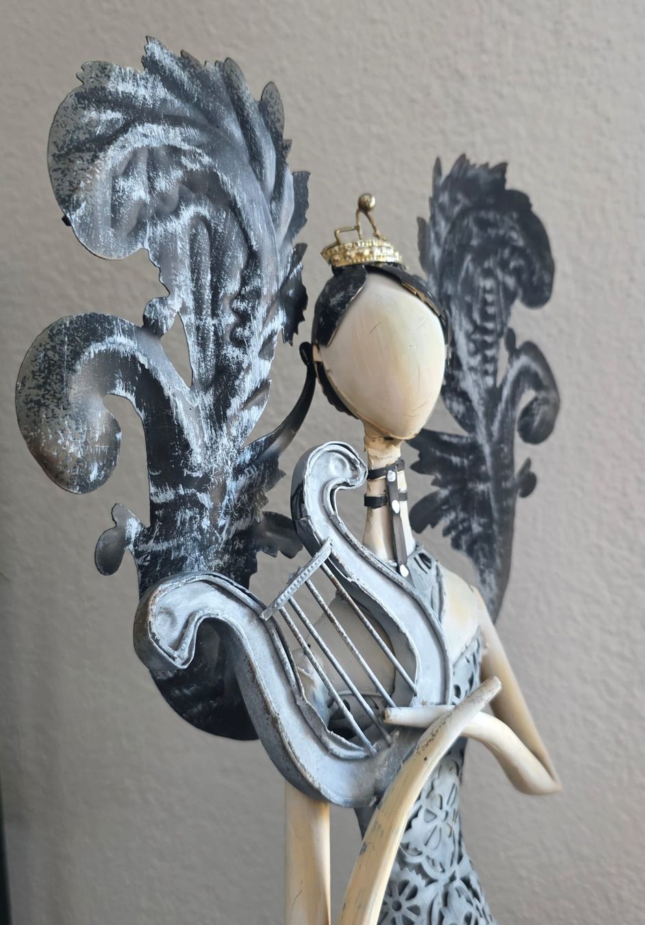 Tutte le decorazioni: Metallfigur "Engel mit Harfe", Shabby Chic, ca 88cm hoch – Usato da Rheinsulz venduto da Dred 5
