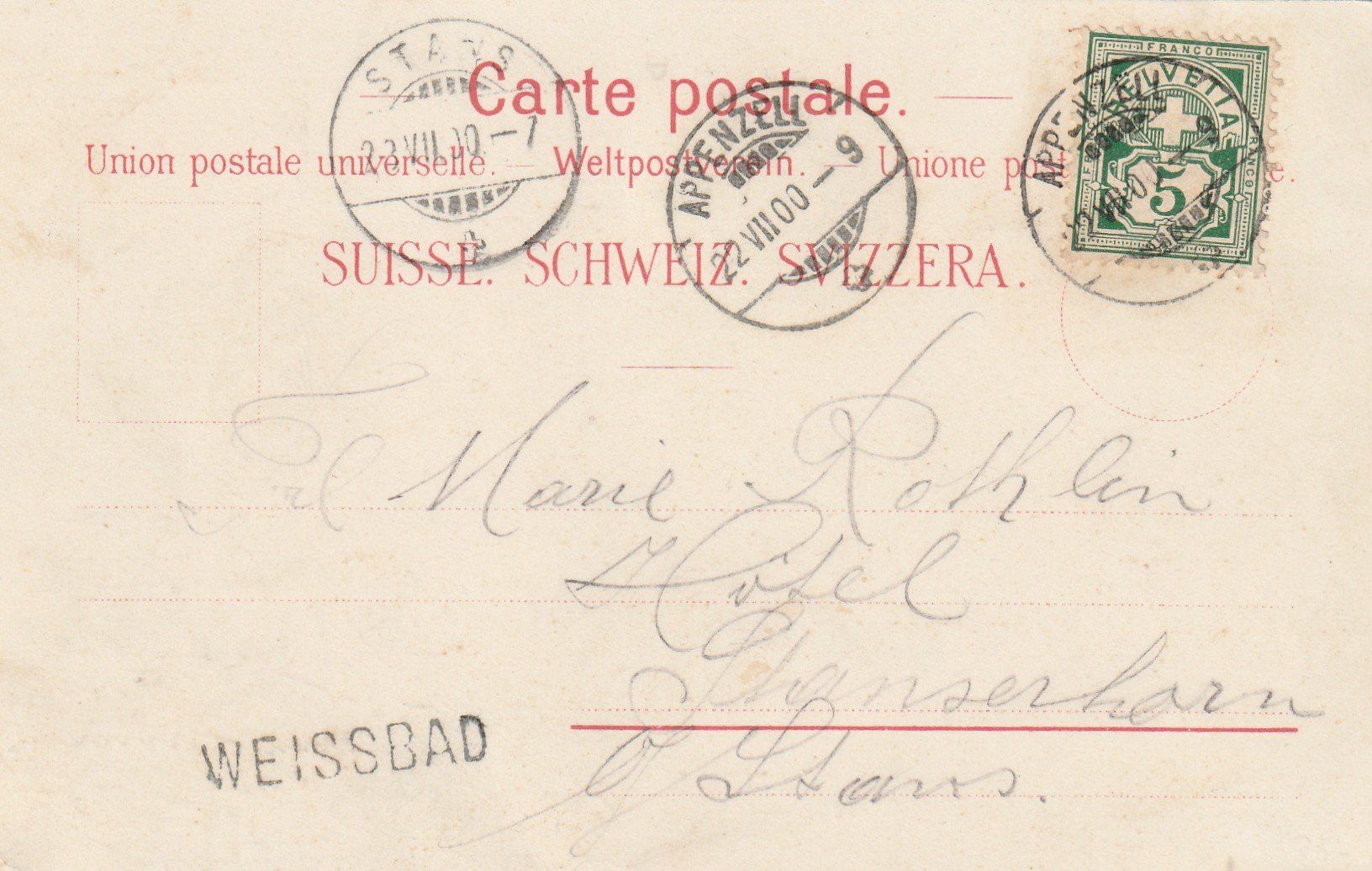 Cartes postales: Weissbad Litho – D'occasion à Rorschacherberg par fratovi2 1