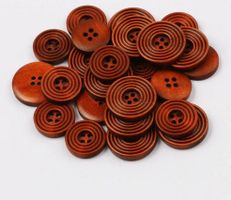200x Holzknöpfe 25 mm für Kleidung -