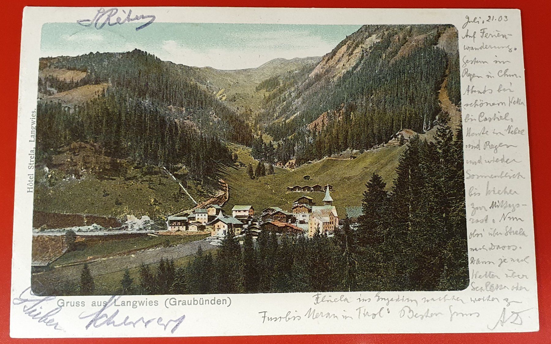 Cartoline postali: Gruss aus Langwies 1903 – Usato da Kreuzlingen venduto da Rschweiz1