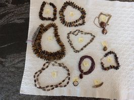 Bernstein - Tigeraugen Sammlung, 1 Stück möglich