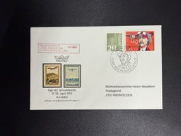 Helikopter Sonderflugbrief Liestal - Rheinfelden 1993