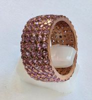 Ring in rhodiniertem Silber rose vergoldet 59