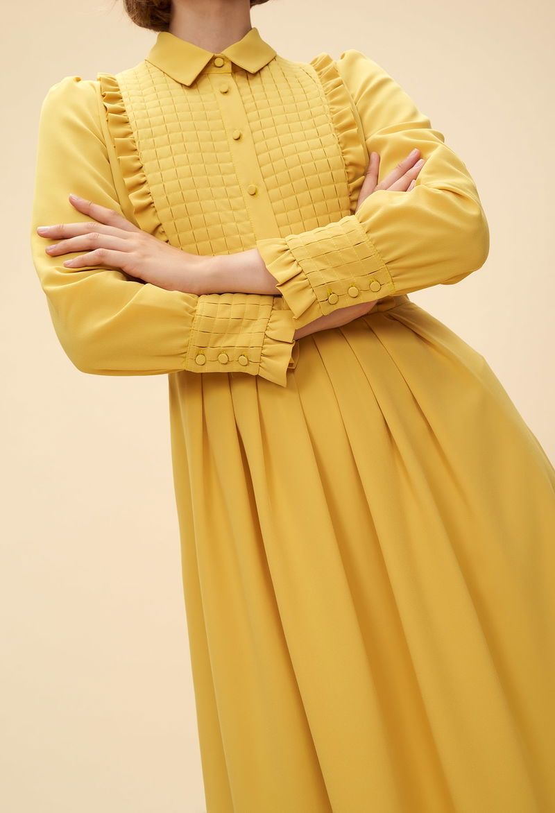 Claudie Pierlot Vestiti: Robe Claudie Pierlot, jaune, taille 36 – Nuovo (secondo la descrizione) da Morges venduto da sandy069 8
