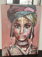 Ethnic Beauty - Grosses handgemaltes Portrait 120x90 cm