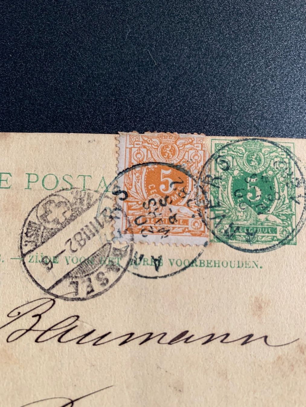 Ansichtskarten: Alte Postkarte von 1882 Antwerpen nach Basel – Gebraucht aus Erlenbach ZH von Ritschly 3