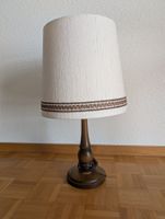 Holztischlampe mit Stoffschirm | gut erhalten