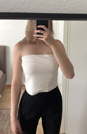 American Eagle Top, trägerlos, weiss, Gr. M