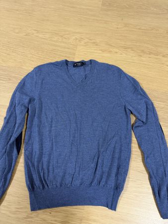 Herren Pullover Hackett London Merino blau Grösse M