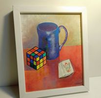 Kunst kl Ölbild signiert  35 x 30 cm aussen