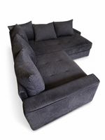 Couch Divano Liege Ecksofa Stoff dunkelgrau Stauraum 226×180