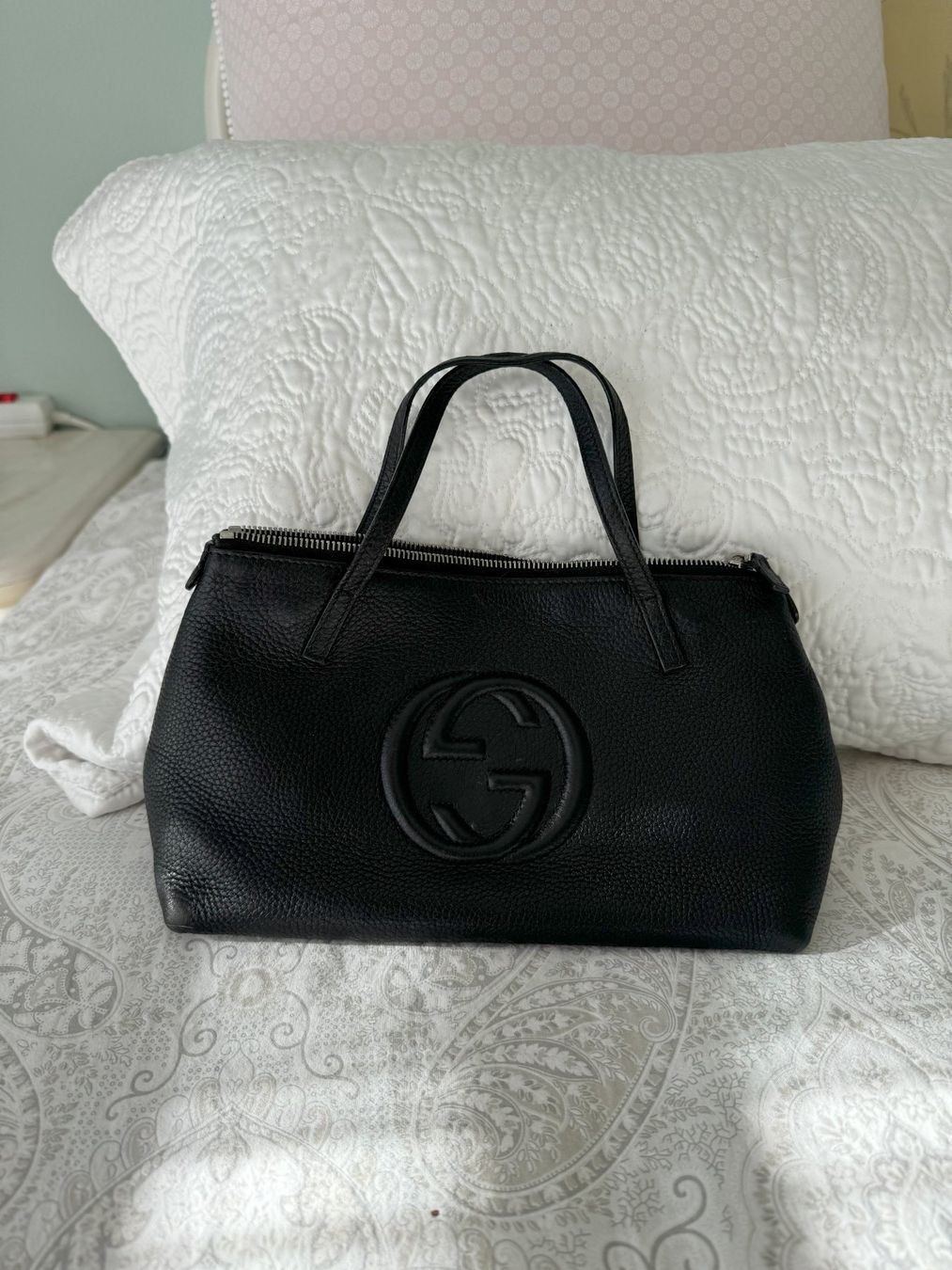 Gucci Borse da donna: Gucci Shopper Leder schwarz-silber – Usato da Muttenz venduto da einfach-schoen
