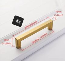 4x Poignées  en acier inoxydable pour meubles modernes