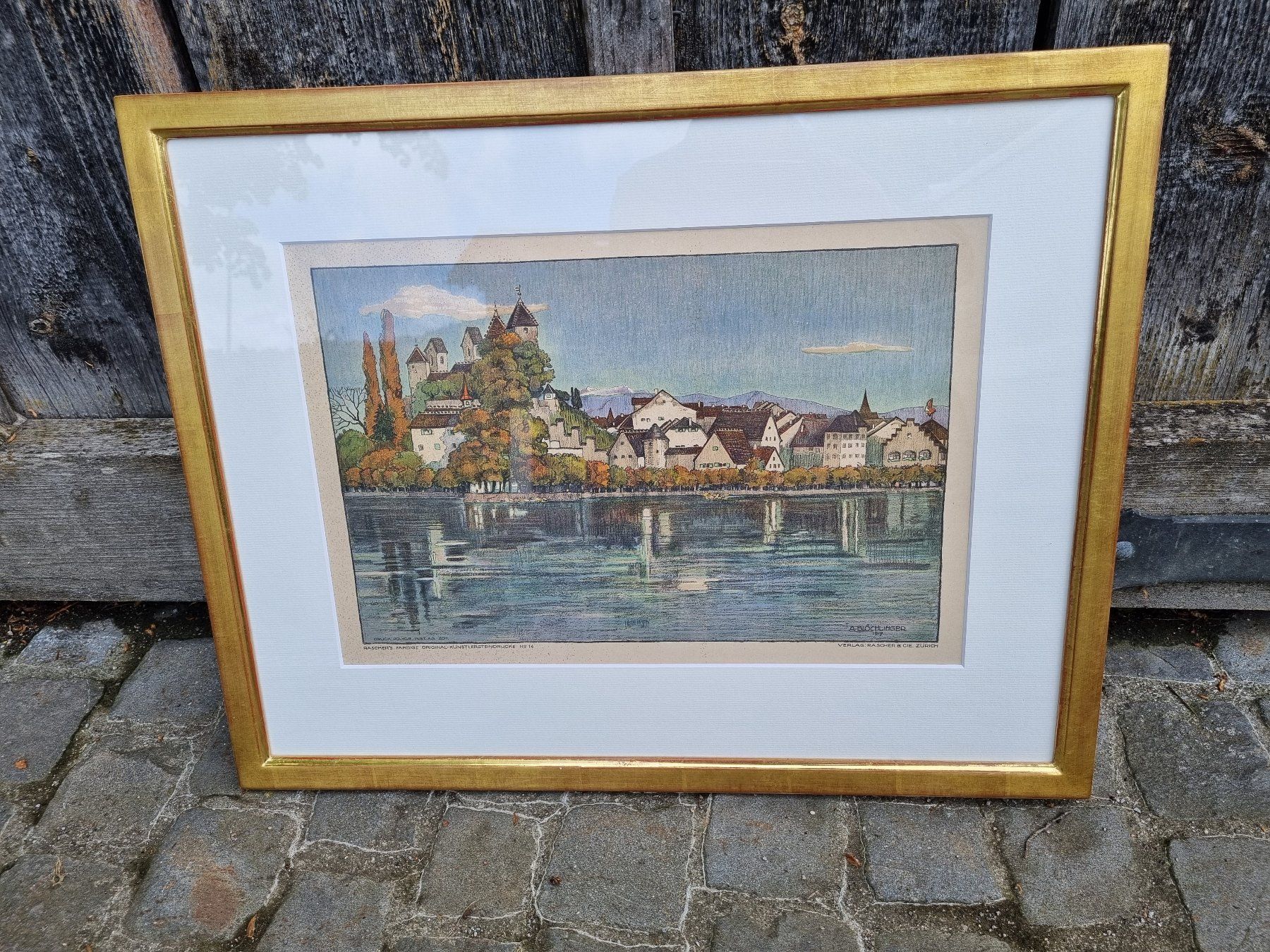 Grafica & Litografie: Original  Rapperswil von A.Blöchlinger 1917 TOP – Usato da Trachslau venduto da post35