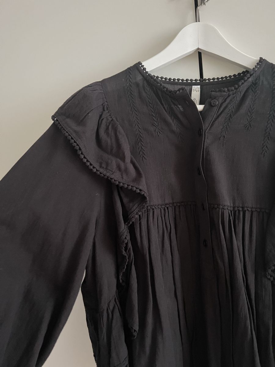 Mango Blusen: Baumwoll-Bluse, Broderie Anglais, schwarz – Gebraucht aus Luzern von Soeuv 2