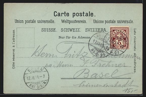 Cartoline postali: Lithographie Zürich, Totalansicht, 1898 – Usato da Berlin venduto da bartko-reher 1