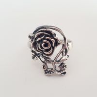 Schöner Silberring 925 mit Rosenmotiv, Vintage Look!