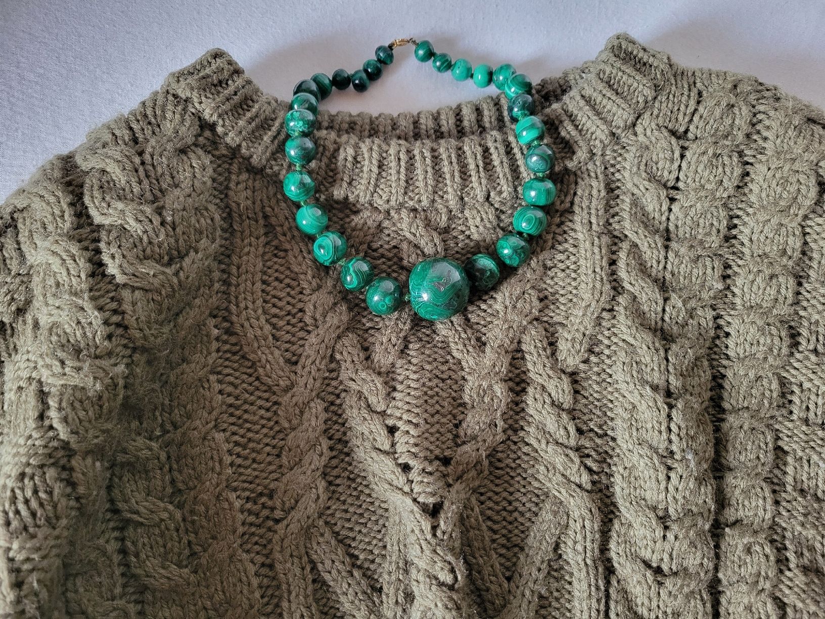 Catenine: Collier Vintage Massiv Malachit 38 cm – Usato da Bernex venduto da Dariafr 5