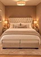 Boxspring Matratze + Topper + 2Bettdecken u 2 Kissen