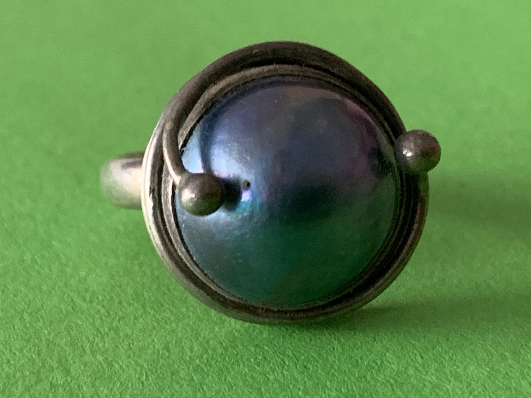 Anelli: Silberring blaue perle/Perlmutt  (rg58) – Usato da Dittingen venduto da Bijoubelle