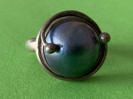 Silberring blaue perle/Perlmutt  (rg58)