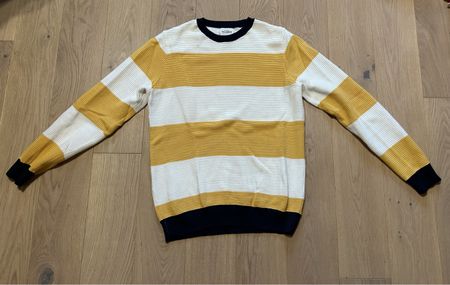 Pullover Pull & Bear, Gr. S gestreift gelb/weiss