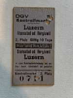 DGV Luzern Edmondson Karton Billett 1947