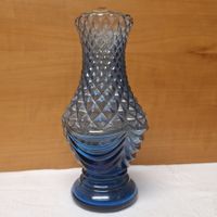 Sehr schöne, originelle Vintage Glas Vase, blau