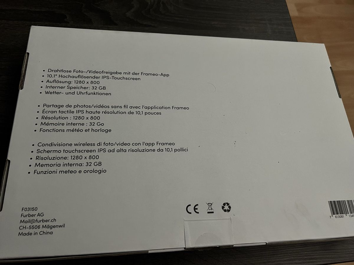 Cornici: Digitaler Bilderrahmen Holz 10.1 Zoll IPS Touchscreen – Nuovo e nell'imballaggio originale da Bellach venduto da Veritas4 1