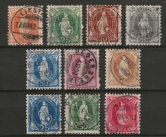 1894-99 :Stehende Helvetia Nr. 66D - 75D : KP 200.--