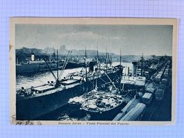 Postkarte alt, Buenos Aires - Vista Parcial del Puerto, 1923