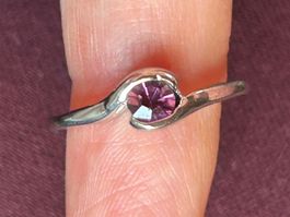 Silberring mit Amethyst, Gr. 49.5