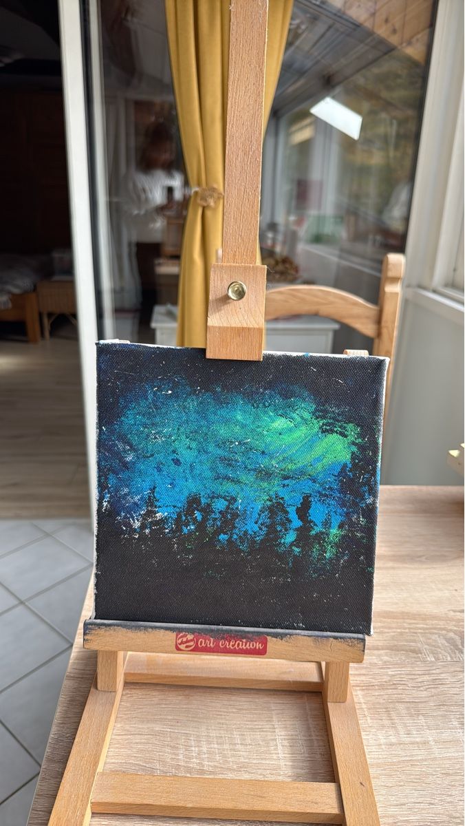Gemälde: Tableau abstrait unique, tons bleus et verts – Gebraucht aus Granges VS von Anila.r