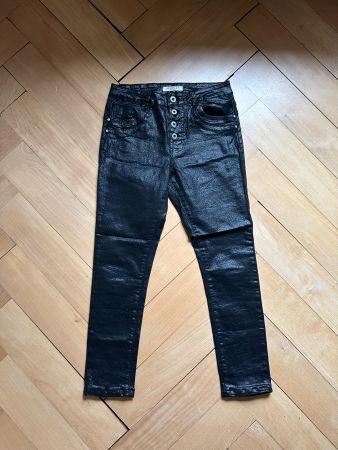 JEWELLY - Jeanshose schwarz glänzend 38
