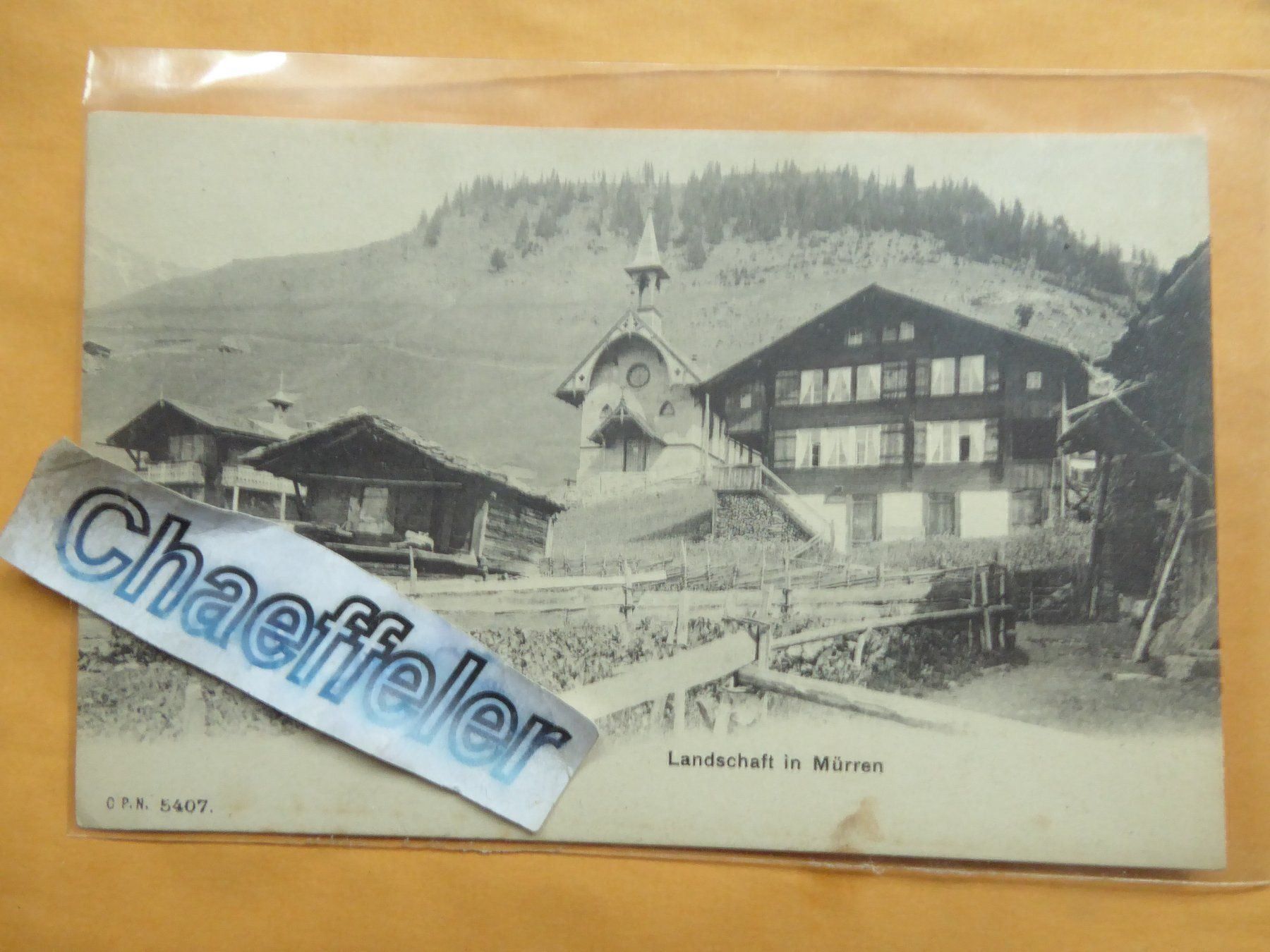 Ansichtskarten: August 1908  -  Landschaft in Mürren – Gebraucht aus Zürich von Chaeffeler