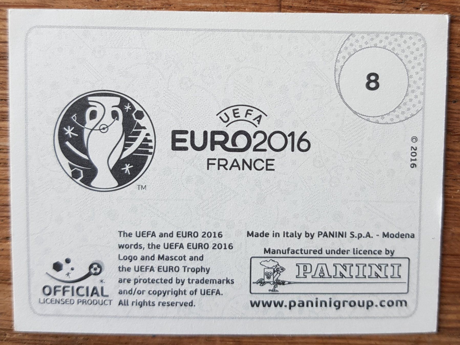 Panini Carte collezionabili: Seltenes Sammelbild EURO 2016. Nummer 8 – Usato da Koppigen venduto da Jsimsala 1