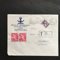 ITALIEN Brief mit Zst 358 im Paar T-Entwert  ROM 20 I 1962