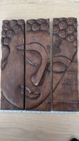 Buddha wooden portrait relief panel