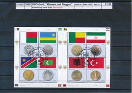2008 UNO - Genf, Münzen und Flaggen - Kleinbogen