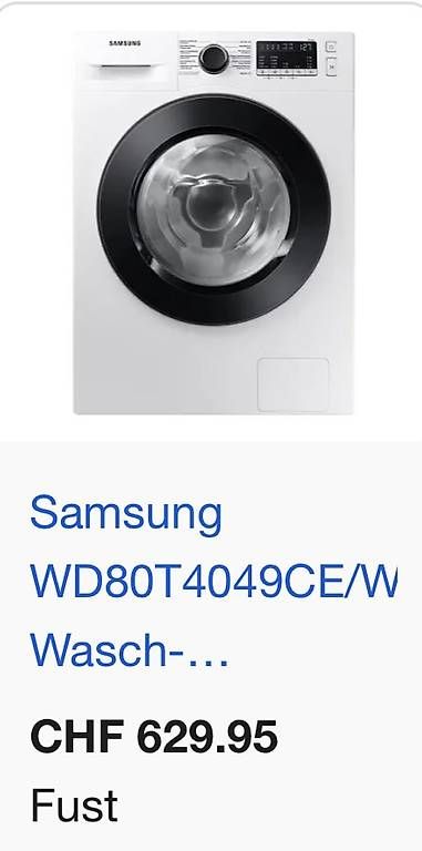 Lavatrici: Waschtrockner Samsung WD80T4049CE/W – Usato da St. Gallen venduto da Raf145 1