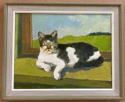 Katze auf der Fensterbank von Karl Sedlmayer      (ID H307)