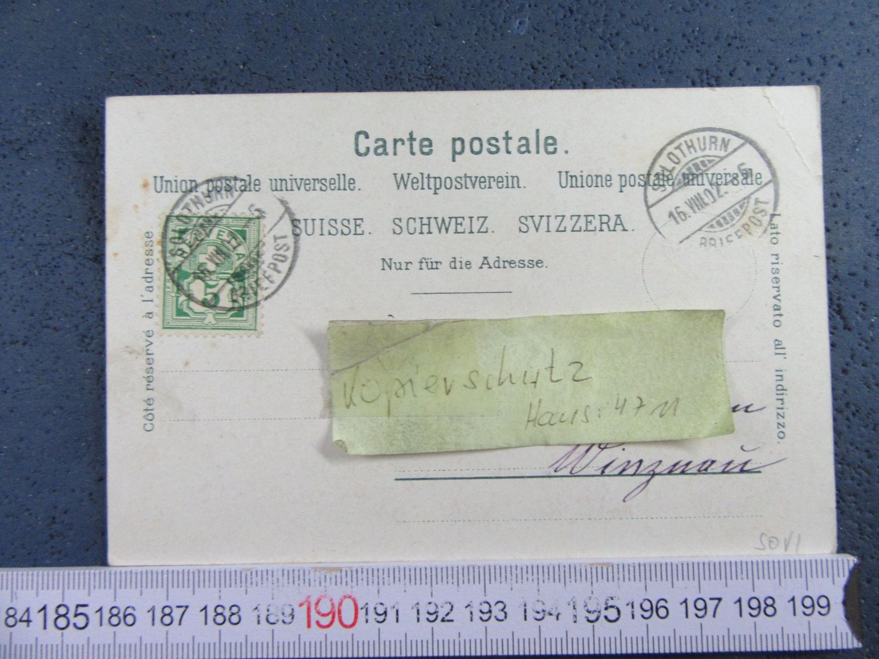 Cartes postales: SOLOTHURN 1902 CONCERTHALLE SO AK – D'occasion à Ettingen par Hausi4711 1