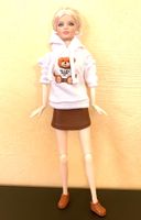 BARBIE-HOODIE, KUNSTLEDER-JUPE + SCHUHE  *NEU*