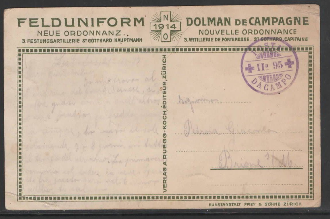Cartoline postali: FELDUNIFORM neue ORDONNANZ (O – Usato da Ruggell venduto da Masescha 1